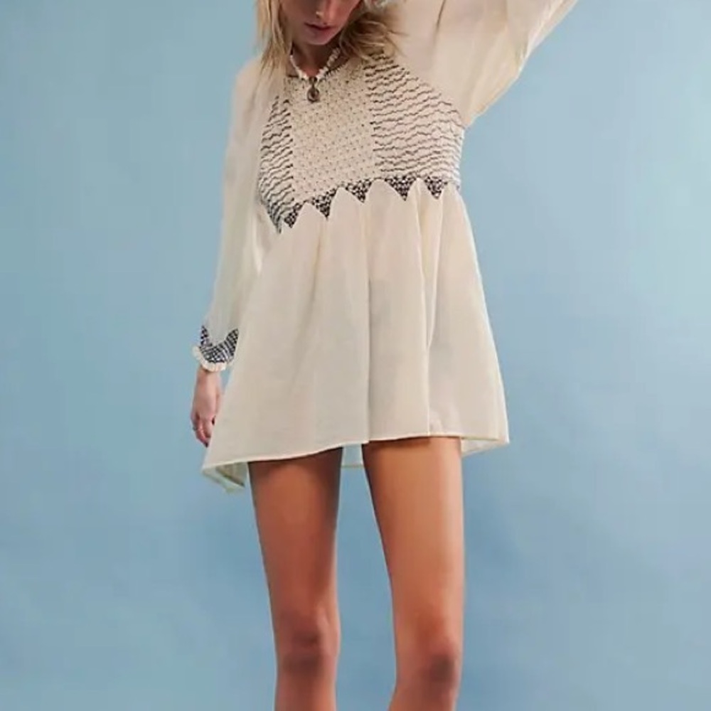 Free People What A Feeling Tunic Cream - Women Size XS